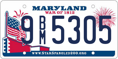 MD license plate 9BM5305