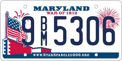 MD license plate 9BM5306