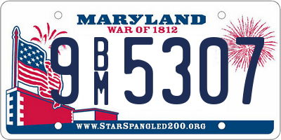 MD license plate 9BM5307