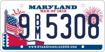 MD license plate 9BM5308