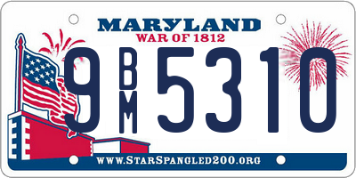 MD license plate 9BM5310