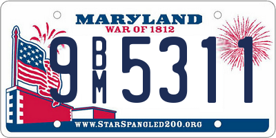 MD license plate 9BM5311