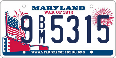 MD license plate 9BM5315