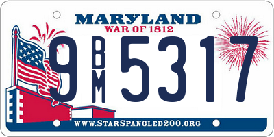 MD license plate 9BM5317