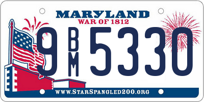 MD license plate 9BM5330