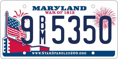 MD license plate 9BM5350