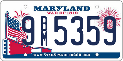 MD license plate 9BM5359