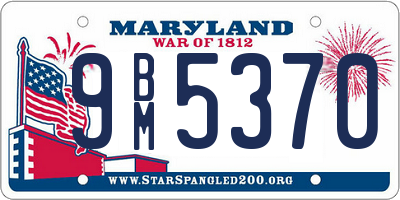 MD license plate 9BM5370