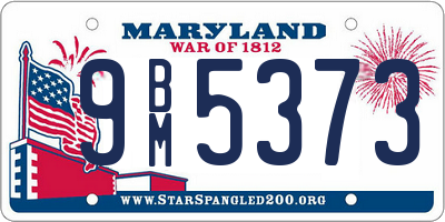 MD license plate 9BM5373