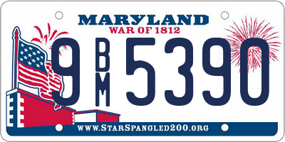 MD license plate 9BM5390