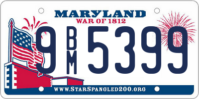 MD license plate 9BM5399