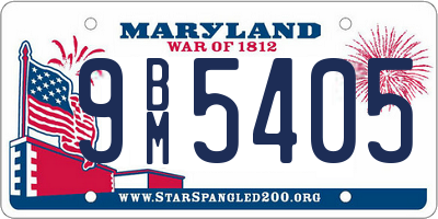 MD license plate 9BM5405