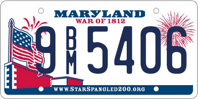 MD license plate 9BM5406