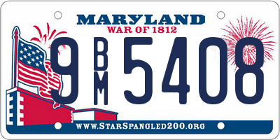 MD license plate 9BM5408