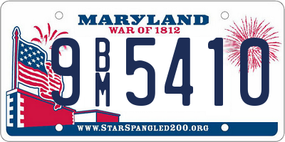 MD license plate 9BM5410