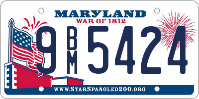 MD license plate 9BM5424