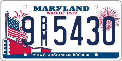 MD license plate 9BM5430