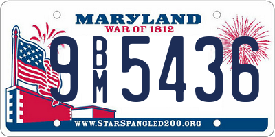 MD license plate 9BM5436