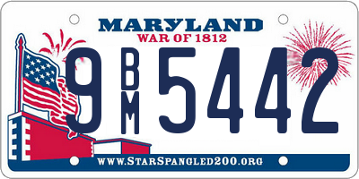 MD license plate 9BM5442