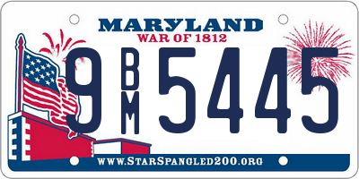 MD license plate 9BM5445