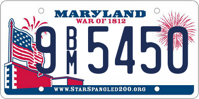 MD license plate 9BM5450