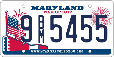 MD license plate 9BM5455