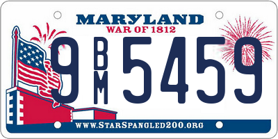 MD license plate 9BM5459