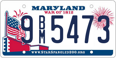 MD license plate 9BM5473