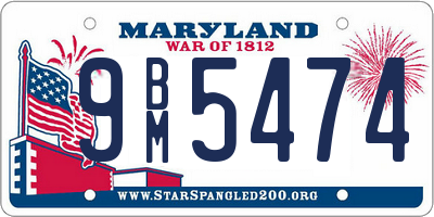 MD license plate 9BM5474