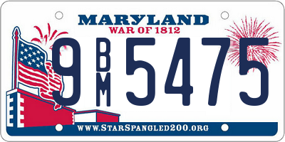 MD license plate 9BM5475