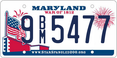 MD license plate 9BM5477