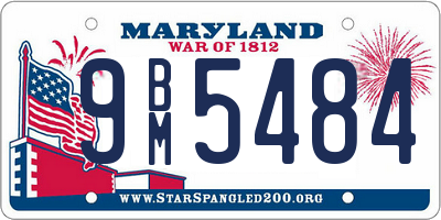 MD license plate 9BM5484