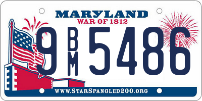 MD license plate 9BM5486