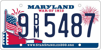 MD license plate 9BM5487