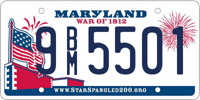 MD license plate 9BM5501