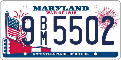 MD license plate 9BM5502