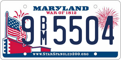 MD license plate 9BM5504