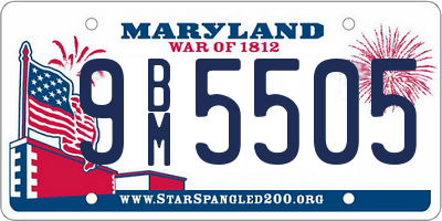 MD license plate 9BM5505