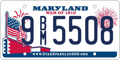 MD license plate 9BM5508