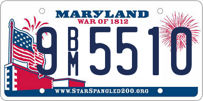 MD license plate 9BM5510