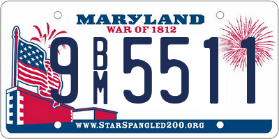 MD license plate 9BM5511