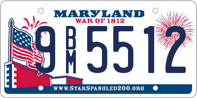 MD license plate 9BM5512