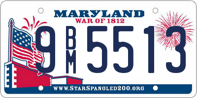 MD license plate 9BM5513