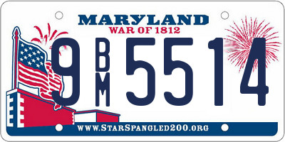 MD license plate 9BM5514