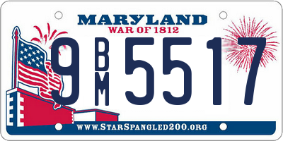 MD license plate 9BM5517