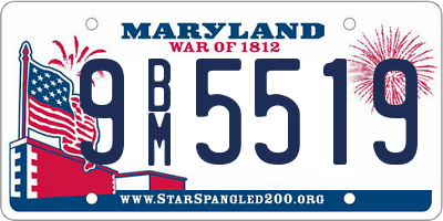 MD license plate 9BM5519