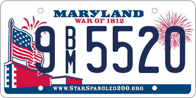 MD license plate 9BM5520