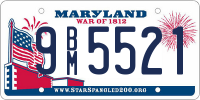 MD license plate 9BM5521