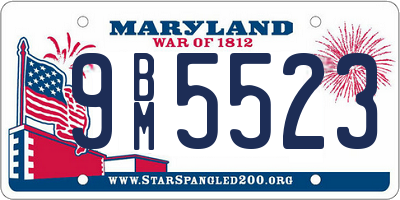 MD license plate 9BM5523