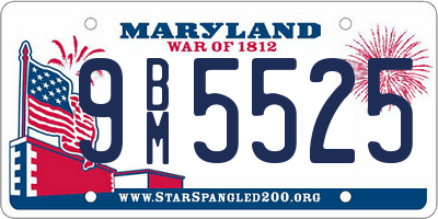 MD license plate 9BM5525